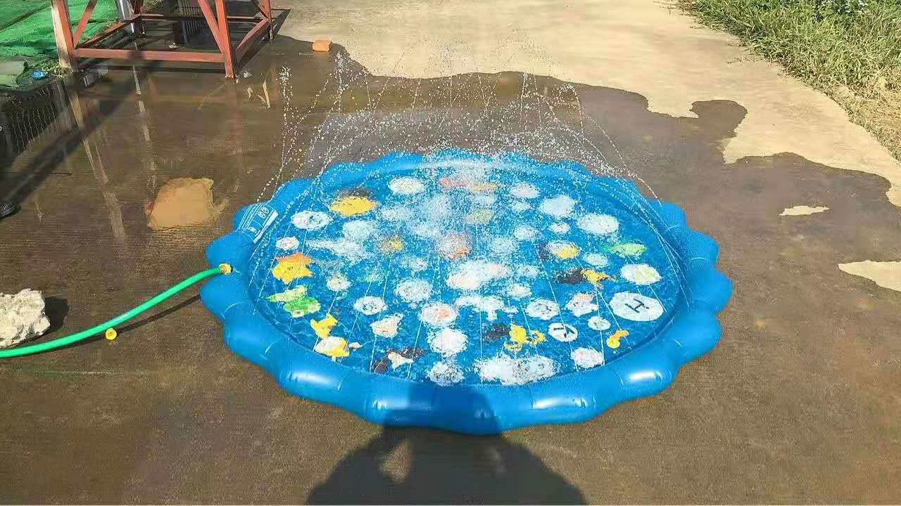 Tappetino per acqua da 170CM per bambini divertimento prato giochi d&#39;acqua piscine gonfiabili per bambini estate Set per bambini cortile giocattoli da esterno galleggiante