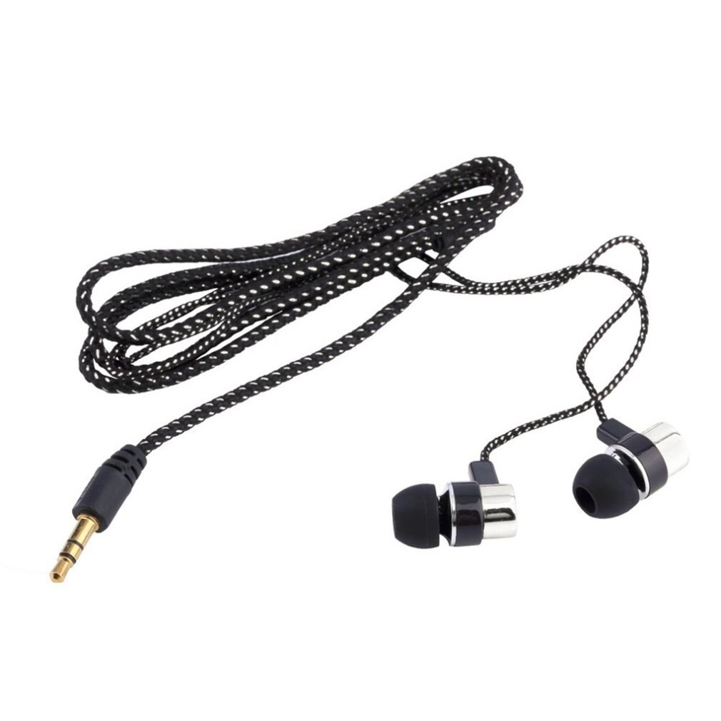 Oortelefoon Gevlochten Bedrading Super Bass In Ear Music Oortelefoon Hifi Stereo Oordopjes Geluidsisolerende Sport Koptelefoon Met Microfoon: silvery gray
