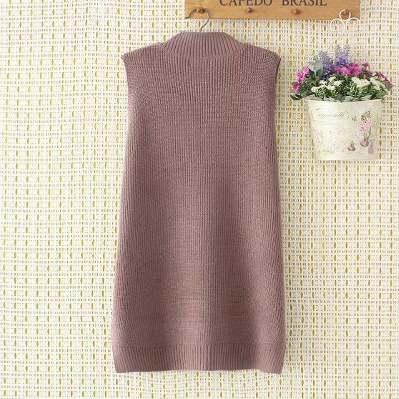 Gilet Sans Manches Femme - Tricoté Décontracté Pour Printemps/Automne