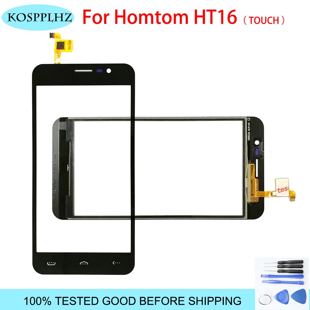 Cristal exterior frontal negro de 5 pulgadas para homtom ht16 pantalla táctil lente de panel táctil reemplazo ht 16 + herramientas