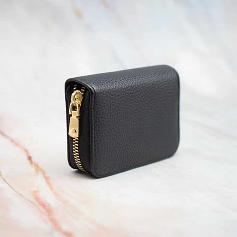 20 Bits Business Card Holder Wallet Women/men Black/coffee/red ID/bank/credit Card Holder Wallet Case PU Leather Card Bag: Type A black