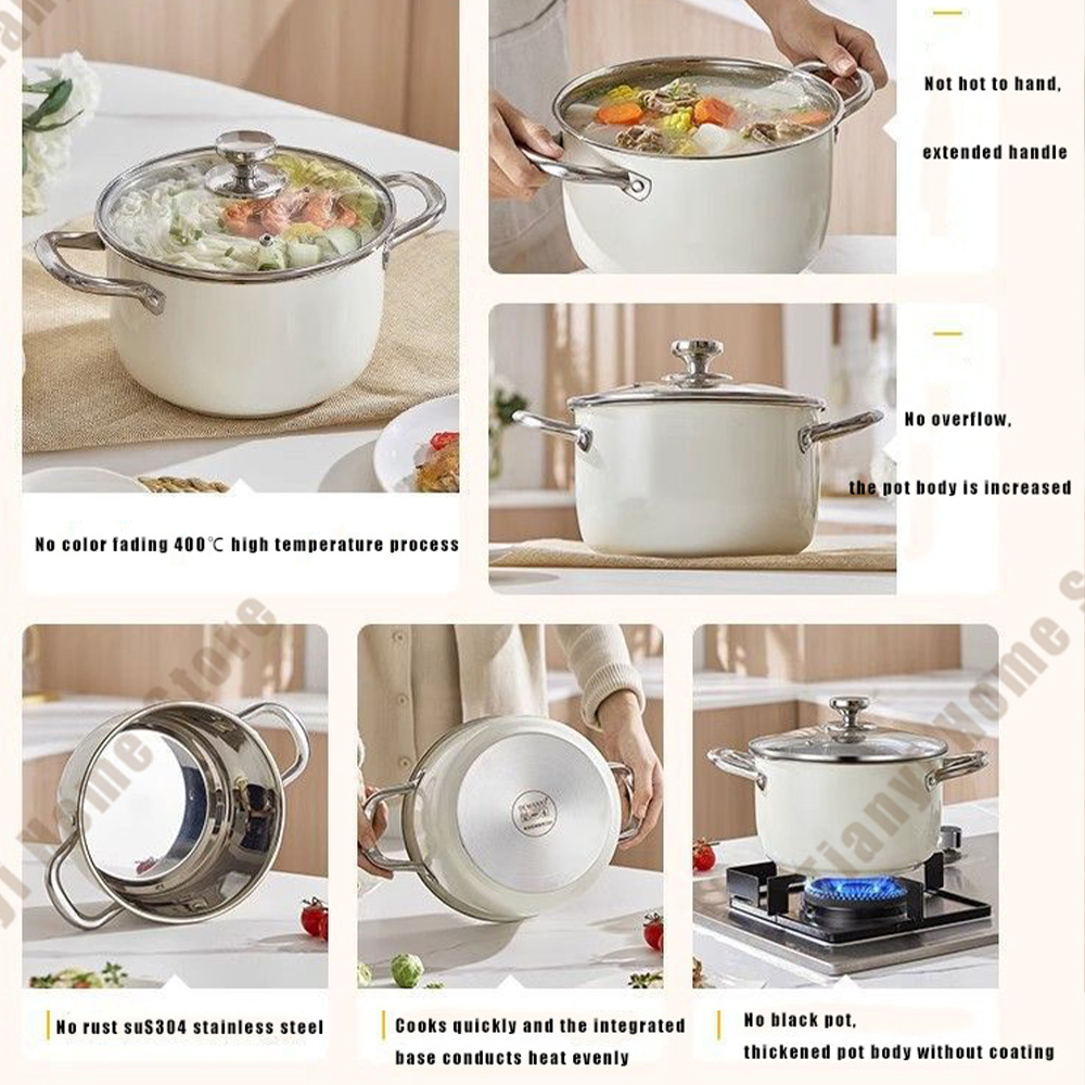 304 rostfria soppgrytor non-stick pannor med lock mjölkgryta induktionshäll gasspis stekpanna wok köksredskap
