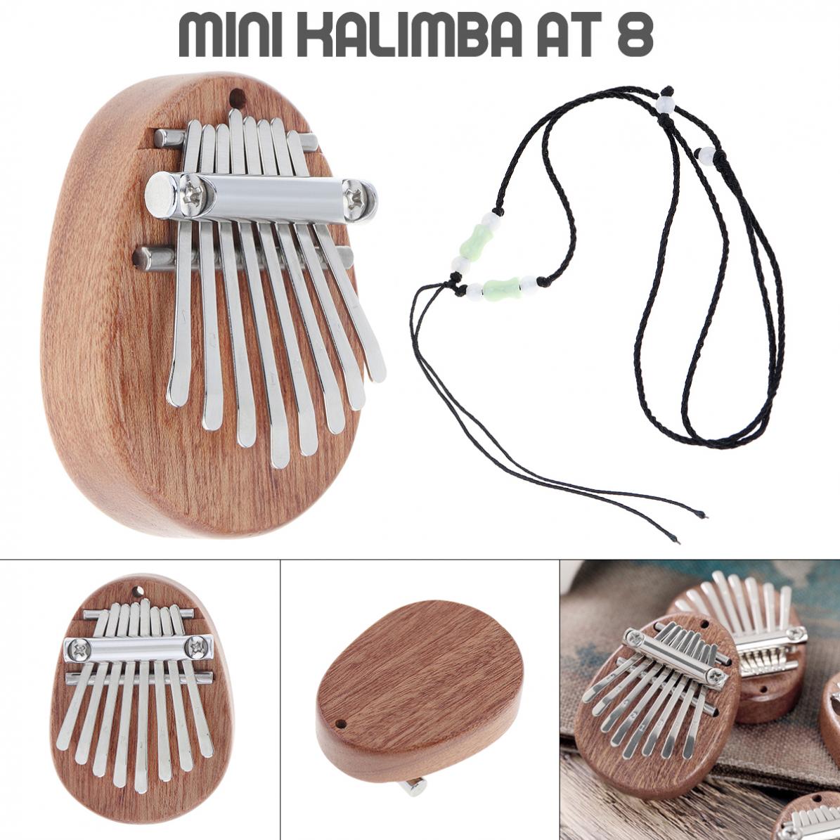 Mini 8 Key Kalimba Water Shape Mahogany Thumb Piano Mbira Decoration Instrument Africa Finger Piano