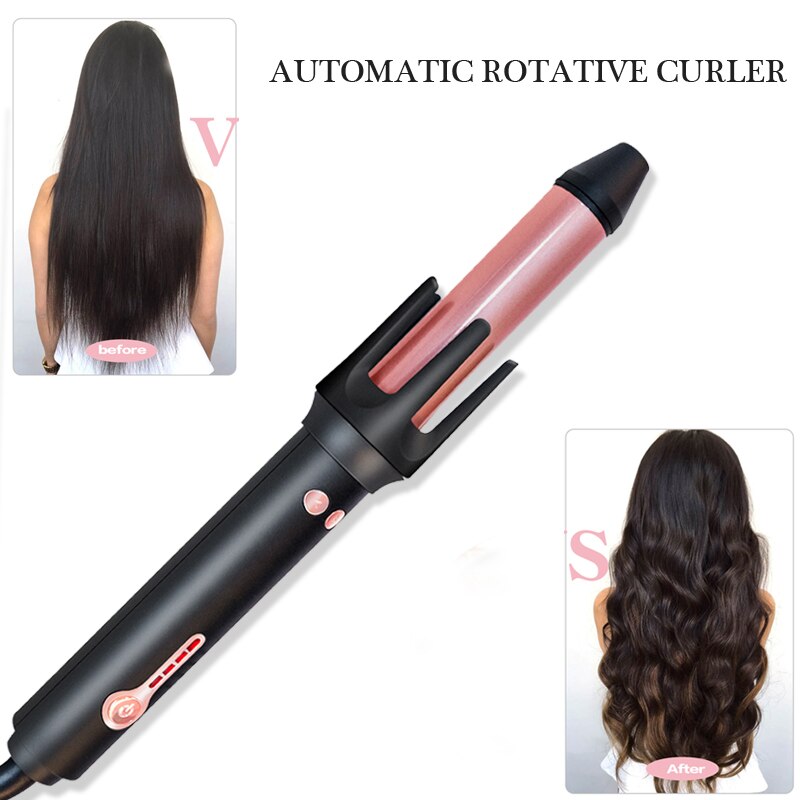 Bigoudi électrique rotatif pour cheveux, fer à friser automatique, ondulation de plage professionnelle, bigoudis