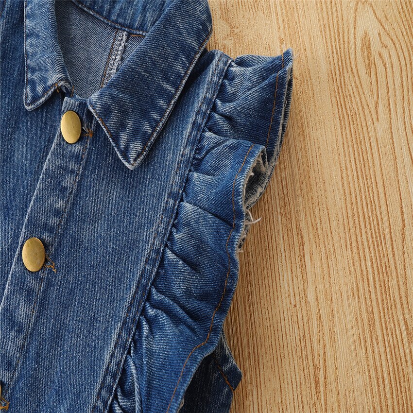 Estate abbigliamento per bambini 2022 moda carino Denim ragazza tuta bambini senza maniche generale Jean pagliaccetto per bambini pantaloncini BC2165