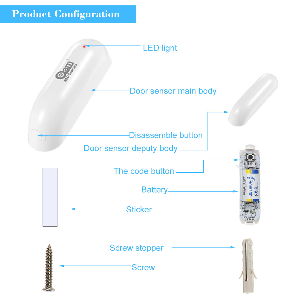 Capteur de porte fenêtre z-wave | Verrouillage magnétique, capteur de porte, Compatible avec les Z wave série 300 500