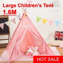 1,6 M Tragbare freundlicher Zelte Tipi Infantil freundlicher Wigwam Dekoration Spiel Haus Picknick Zelt Spielhaus Teppich Matten Spielzeug Burg