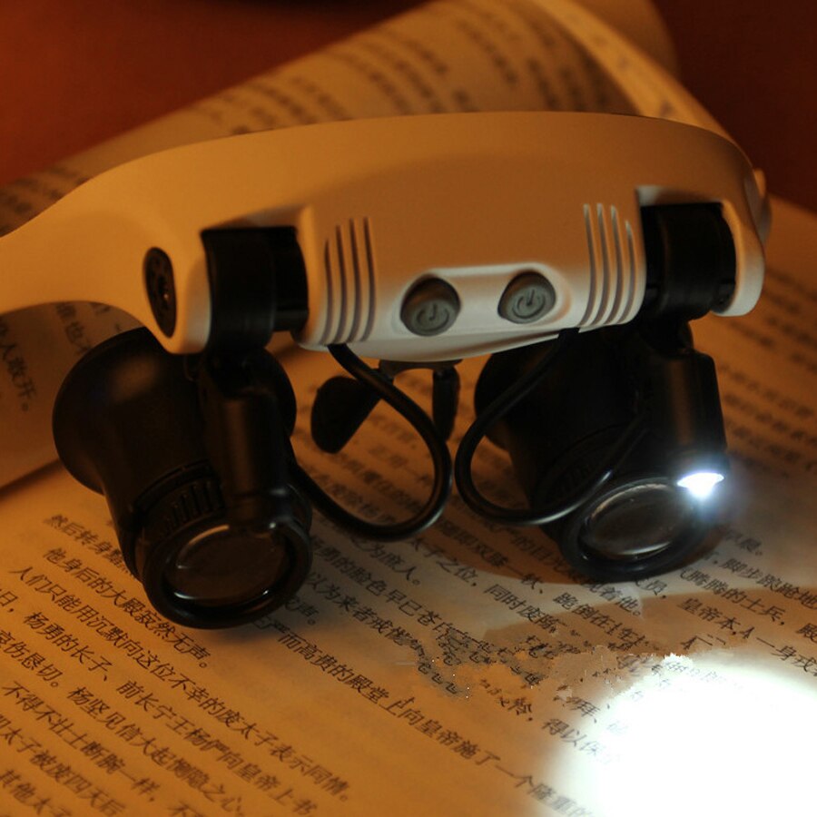 10x 15x 20x 25x High Magnification Glass Magnifier Watch Polarized Fishing Float Myopia Glasses with Led Light Night Fish Tools