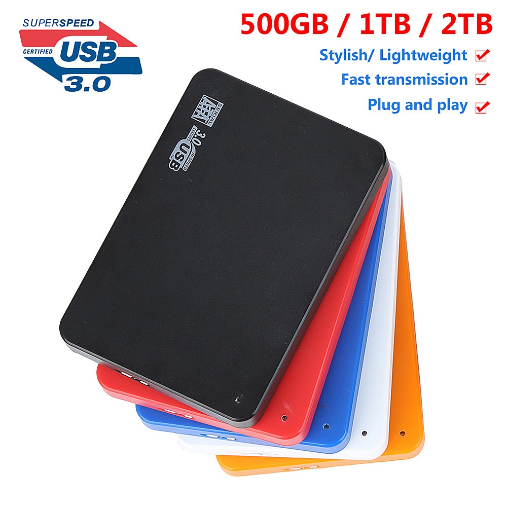 2.5inch External Hard Drive USB 3.0 500GB 1TB 2TB Storage HDD External Hard Disk Portable HD Hard Disk For Desktop Laptop Mac