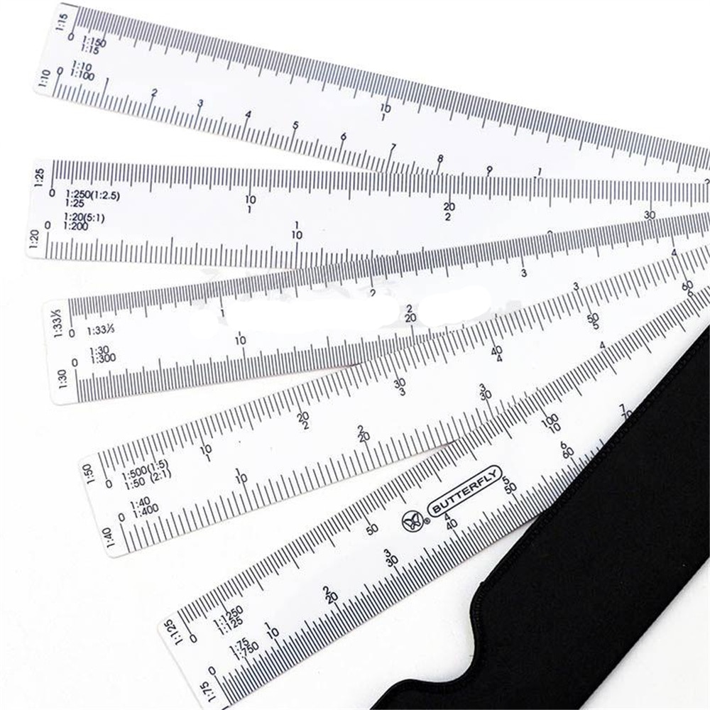 Butterfly multi-functional fan-shape scale ruler folding multi-scale drawing rule engineering drawing tool ruler chancery