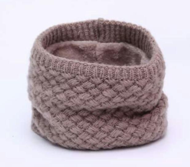 Winter Gebreide Unisex Sjaals Warme Kraag Bandana Acryl Solid Ring Sjaal Dikke Multifunctionele Naadloze Tubular HY127: Khaki