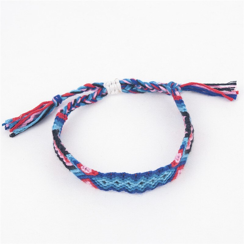 Novo étnico artesanal multicolorido corda tecido trançado pulseira de amizade bracciali ragazza pulseras com ojo turco: DB421