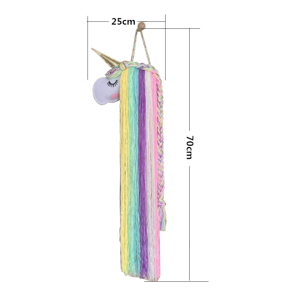 INS-horquillas de unicornio de fieltro para niños, accesorios para el cabello, cinturón de almacenamiento para colgar en la pared, tiara, cinturón de acabado, estante de acabado
