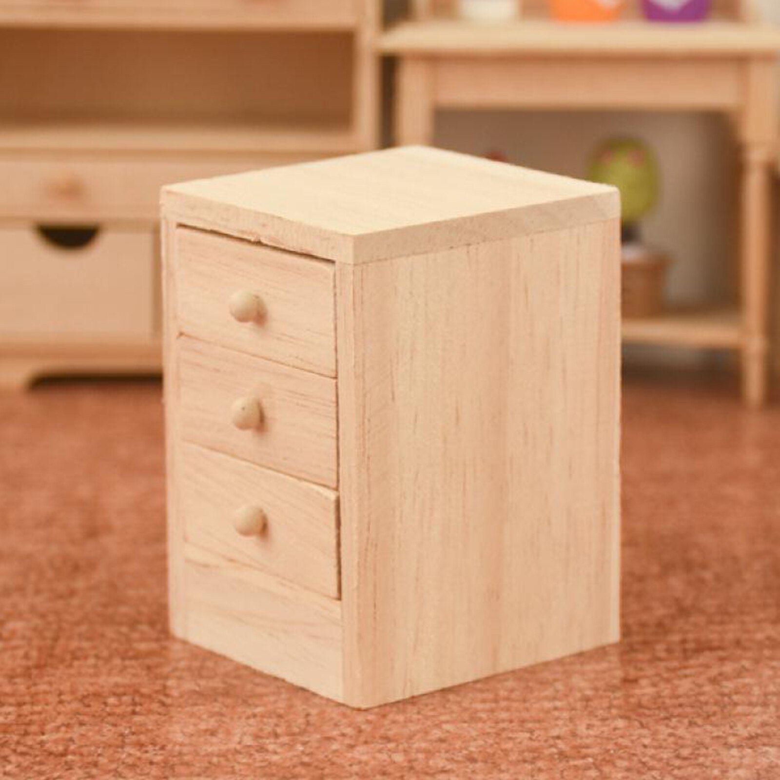 1/12 skala Lalka Dom miniaturowe drewno szafka nocna laleczka bobas dekoracje ozdoby