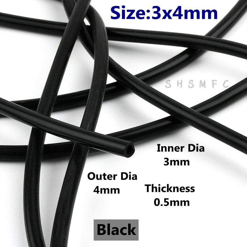 1m 1X3 2X3 3X 4 3,5X5,5mm flexibel Gummi Schlauch Silikon Rohr Trinken Weiche Rohr Wasser gelenke Aquarium Zubehör Kein Geruch Kapillare: Schwarz 3x4mm