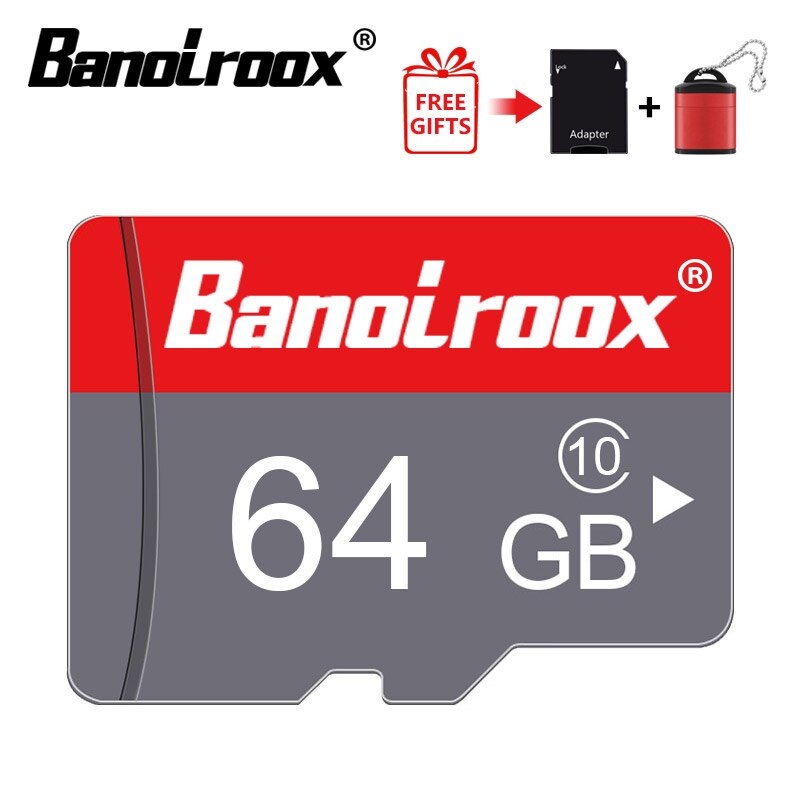 Banolroox Micro SD karte 128GB флешка 8GB 16GB 32GB 64GB C10 карта памяти speicher karte microsd 128GB mit adapter & kartenleser: 64GBadapter reader
