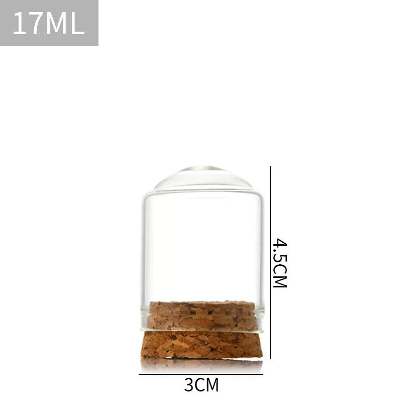 20pcs Clear Glass Cover With Wooden Base Tabletop Display Container Landscape Vase Durable Glass Jar Dome Glass Cover Home Decor: 30x40mm 17ml