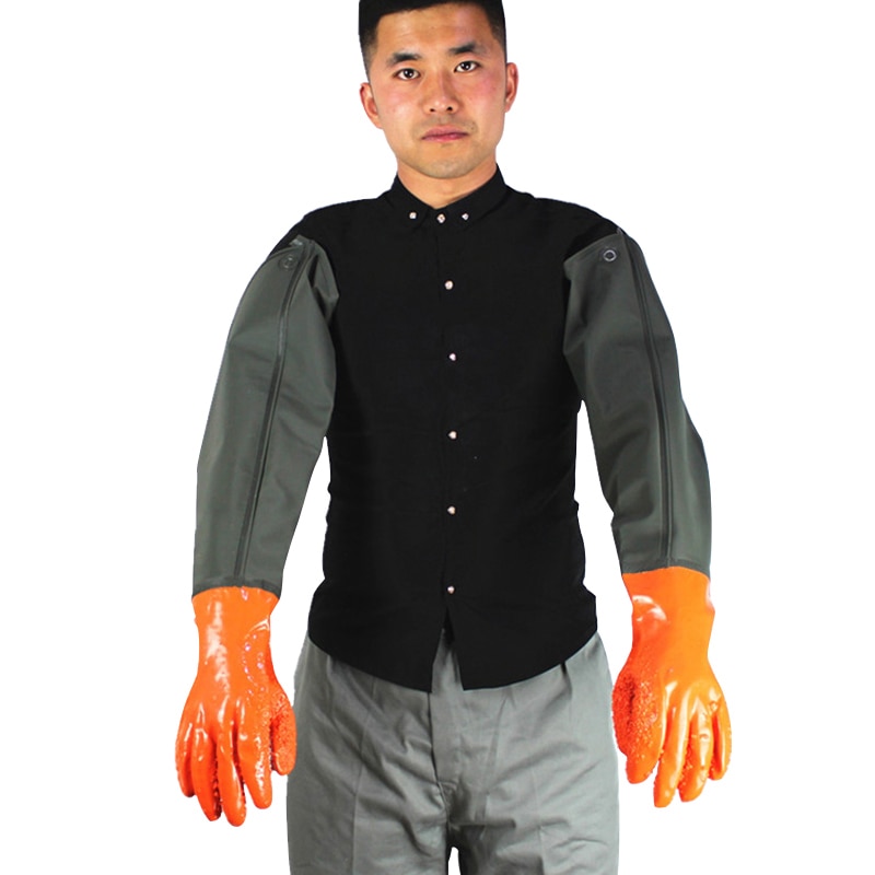 Werkhandschoenen ultra lange lengte 75cm veiligheidshandschoenen slijtvaste waterdichte antislip beschermende handschoenen voor het werken met visvangst