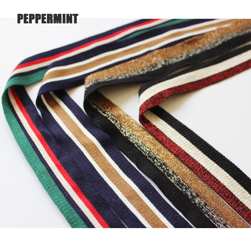 1Yard Katoen Breien Streep Webbing Sport Broek Doek Strech Band Stretching Kant Linten Diy Kleding Accessoires