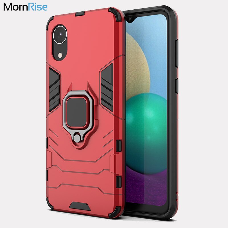 Voor Samsung Galaxy A03 Core Case Hybrid Robuuste Armor Kickstand Metalen Vinger Ring Shock Proof Cover Voor Samsung A03 Core gevallen