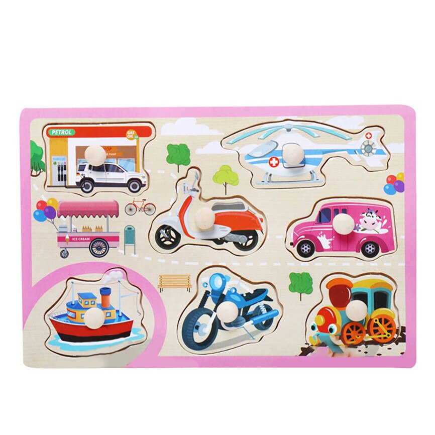 Kids Toys Children's Puzzle Grasp Board Puzzle Birthday Plaything Boy Girl Developmental Educational All Kinds Pattern Toy: I