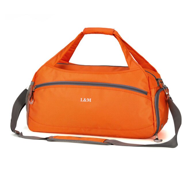 Waterproof Men Travel Handbag Large Capacity Women multi-function Luggage Travel Duffle Bags Large Shoulder Bag: Orange