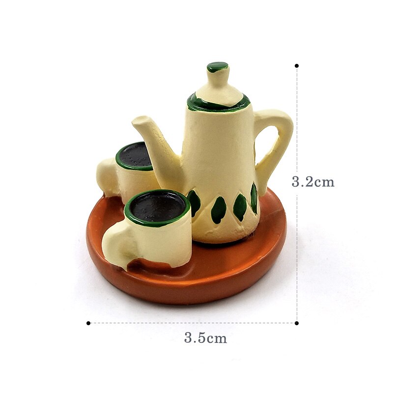 1 pc Simulatie Voedsel Koffie Cake Mini figurine Decor Fairy Garden stripfiguur standbeeld Model Hars ambachtelijke speelgoed ornamenten: Coffee Pot