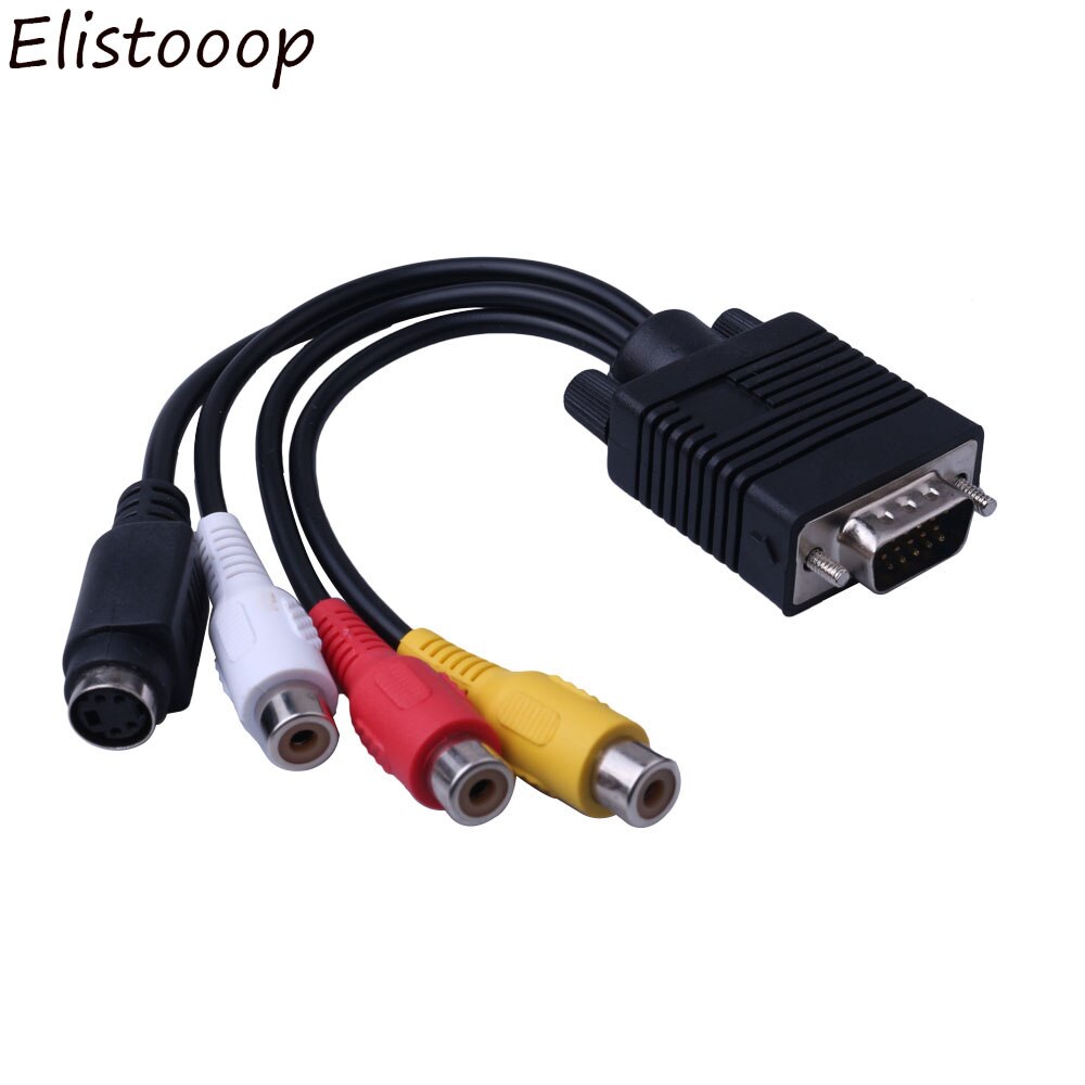 15 Stift VGA SVGA Stecker auf S-Video 3 RCA Jack Weibliche Verbund AV aus TV-aus Konverter Adapter Kabel für Laptop PC Video Karten