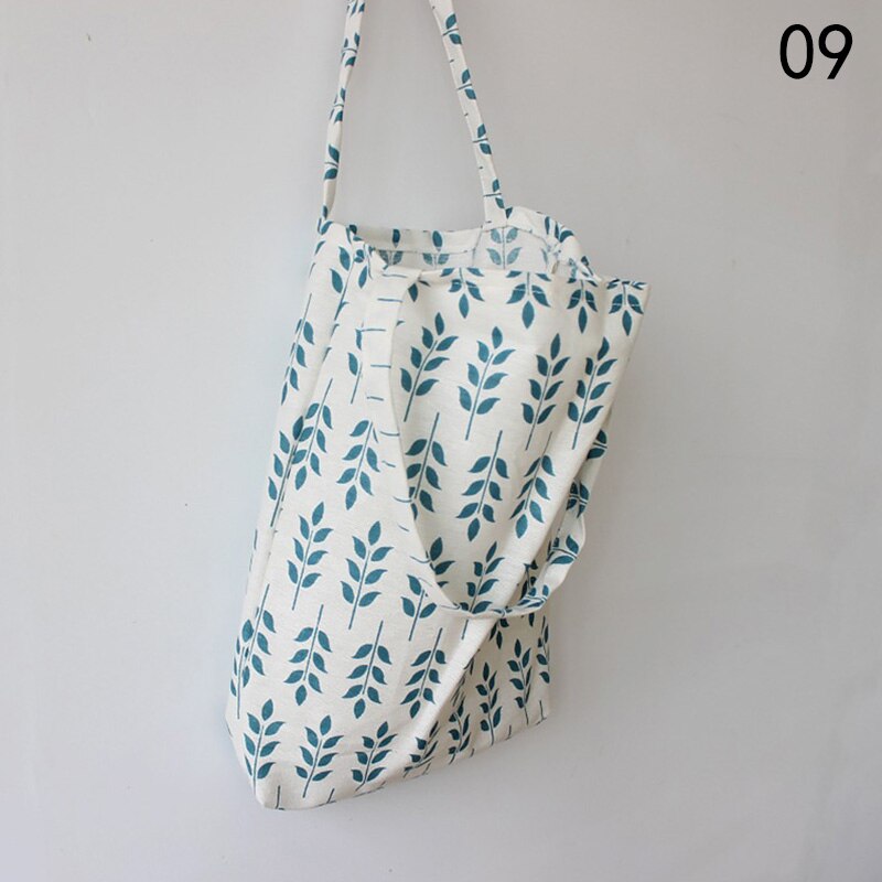 41*32Cm Aankomst Vrouwen Meisje Opvouwbaar Herbruikbare Print Boodschappentas Eco Tote Handtas Strandtas Katoen Linnen schoudertas: 9