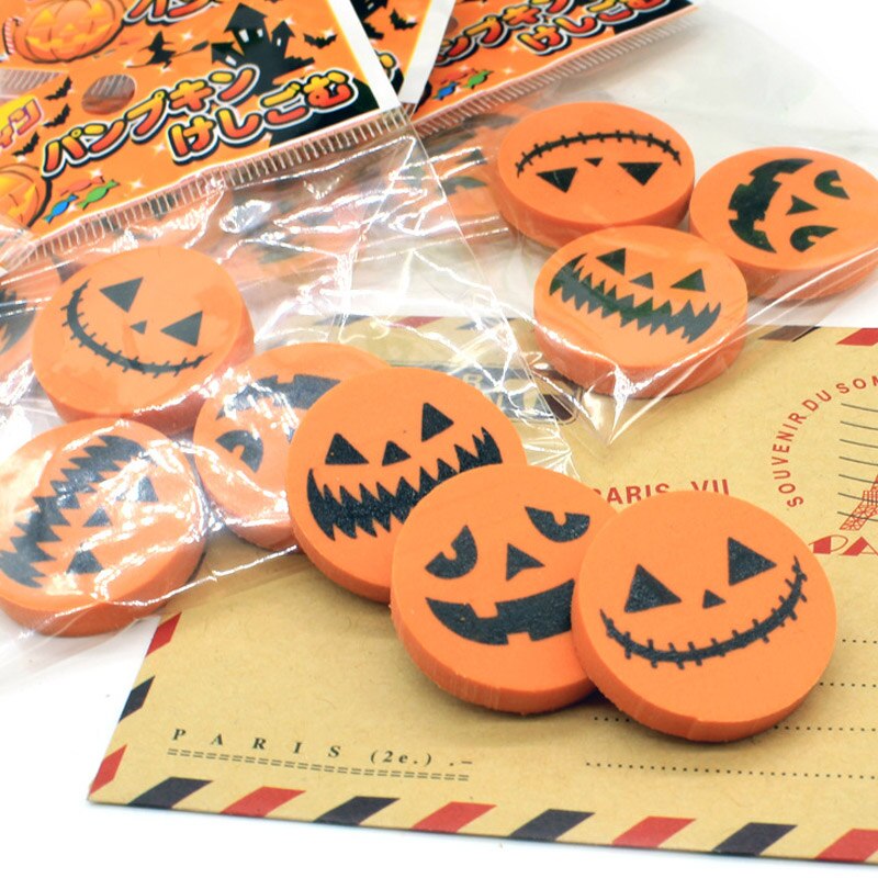 3Stck Kreative Halloween Gummi Kürbis Radiergummi EINE Tasche Von 3 Packungen Schüler Schreibwaren Art Belohnung Büro & Schule liefert