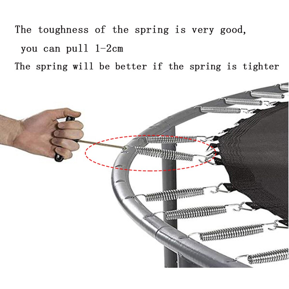9-16.5cm Replacement Stainless Steel Trampoline Springs T-Hook V-Ring For Circular Trampoline Jumping Bed Accessories Kit Set