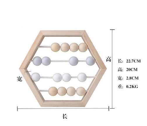 Craft Baby Early Learning Educational Toys Scandinavian Style Baby Room Decor Nordic Style Natural Wooden Abacus With beads