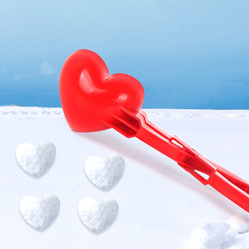 Creatieve Sneeuw Sneeuwbal Maker Clip Maker Rode Liefde Hartvormige Sneeuw Zand Mold Tool Winter Kid Valentines Dag Spel: Default Title