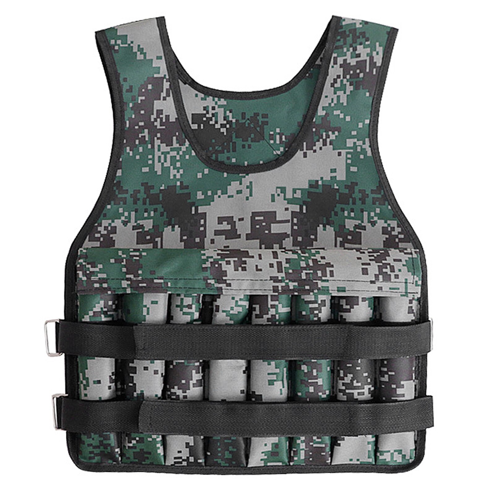 Chaleco de peso de 20kg para entrenamiento, chaqueta de Fitness para gimnasio, entrenamiento, boxeo, chaqueta ajustable, ropa de arena: Camouflage