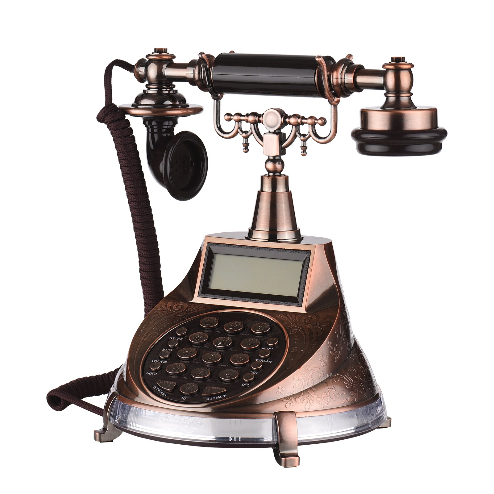 Corded Phone Vintage Retro Style Telephone Desk Landline Phone Support Hands-Free/Redial/Flash/Speed Dial/Ring Volume Control