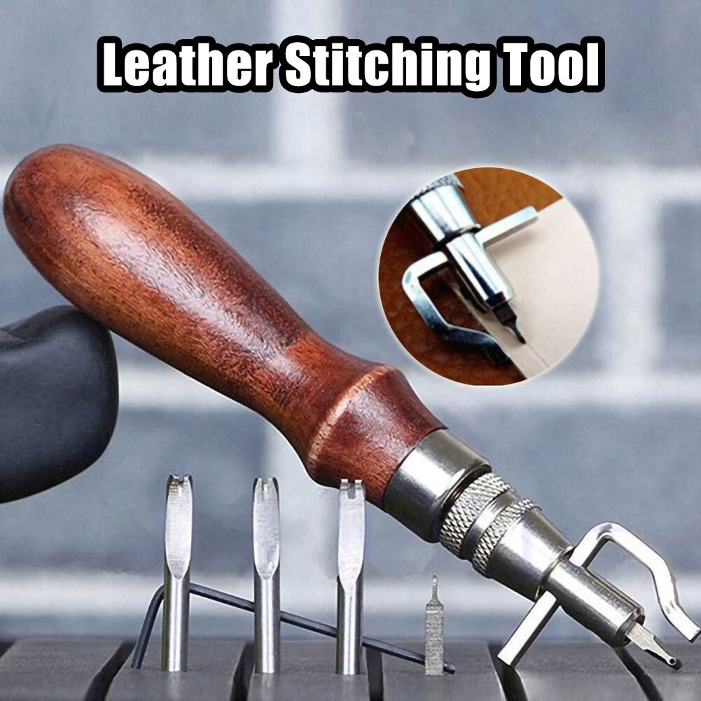 7 In 1 Set Pro Leathercraft Verstelbare Stiksels En Groover Crease Leather Tool Diy Handgemaakte Praktische
