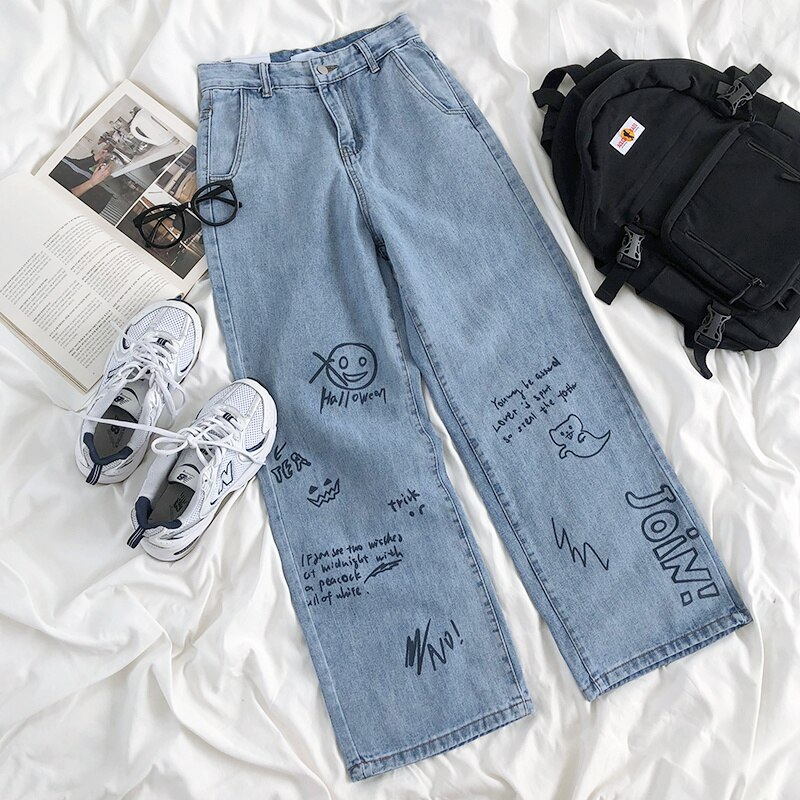 Jean Baggy Femme Taille Basse - Style Y2K Vintage Oversize - Pantalon Boyfriend Décontracté