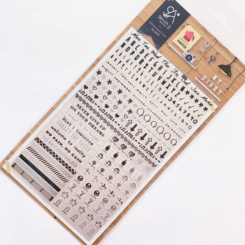 Sonia clear PET words letter stickers scrapbooking adhesive alphabet paster masking planner sticker dairy decoration