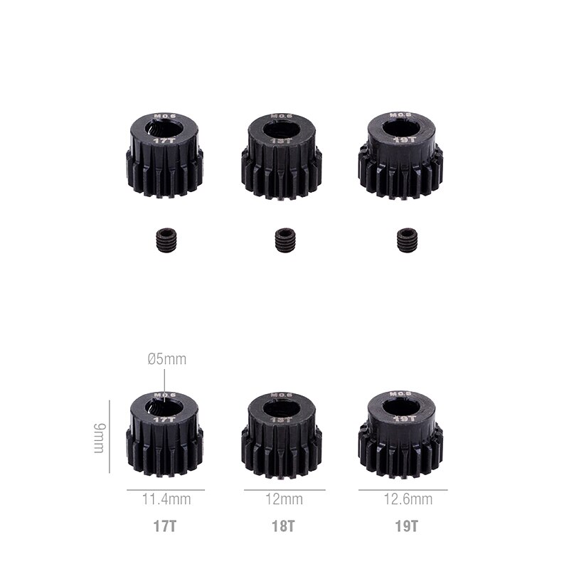 Överträffa-hobby  m0.6 5mm 17t 18t 19t 20t 21t 22t 24t 26t 28t 30t stål metall pinjong motor växel för 1/10 rc modeller bilmotor