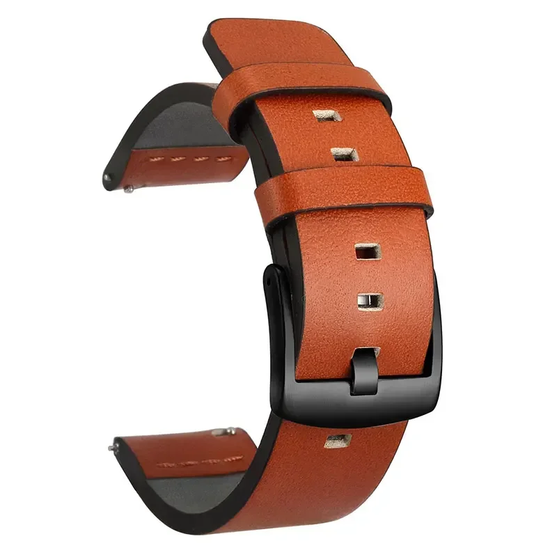 20mm 22mm Leather Band for Samsung Galaxy Watch 7 6 5 4 5Pro 6Classic 18mm 24mm Strap for Huawei Watch GT5 Pro 46mm