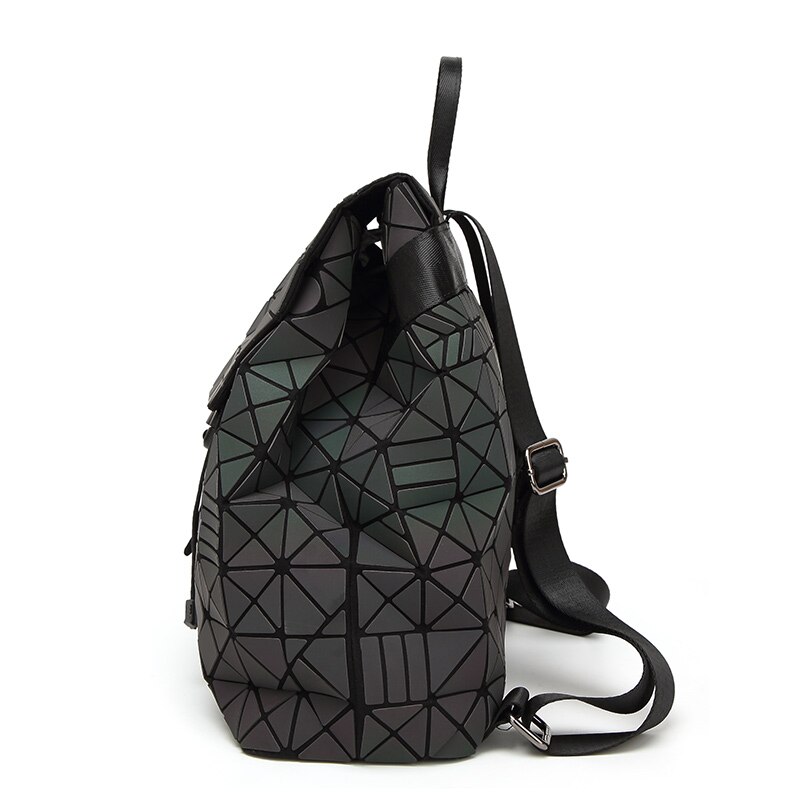 Women Backpack Feminine Geometric Sequin Female Backpacks For Teenage Girls Bagpack Drawstring Bag Holographic Luminous Backpack