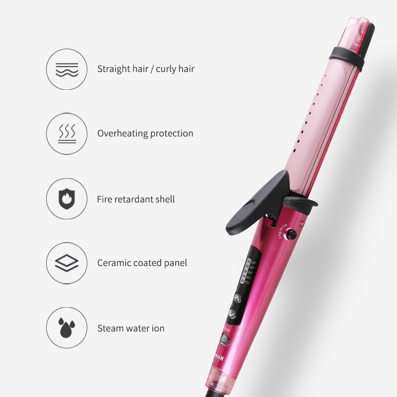 Professionele 2 In 1 Stijltang En Krultang Stoom Negatieve Ionen Haar Zorg Vrouwen Haar Krultang Hair Styling Tools 40D