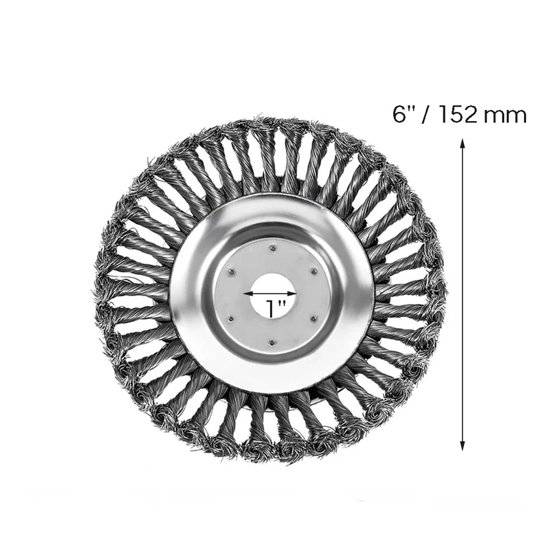 6/8inch Wire Brush Trimmer Head Steel Universal Grass Trimmer Blade Head with Lawnmower Blade Adapter Garden Tool: Gold