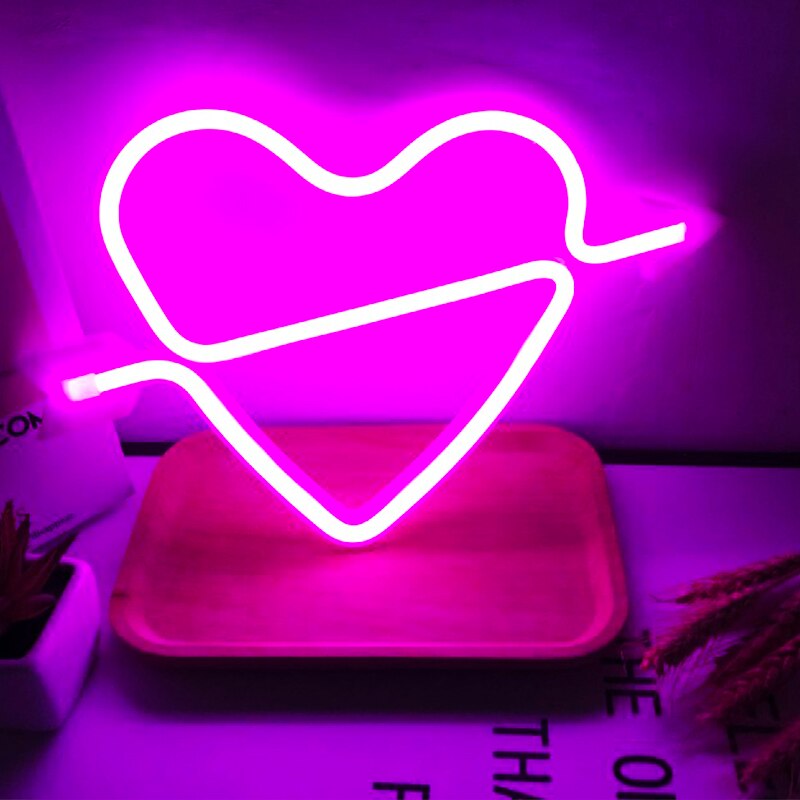Lumière néon LED alimentée par batterie USB, lumières créatives, décoration pour chambre à coucher, fête de mariage, de noël: G007P
