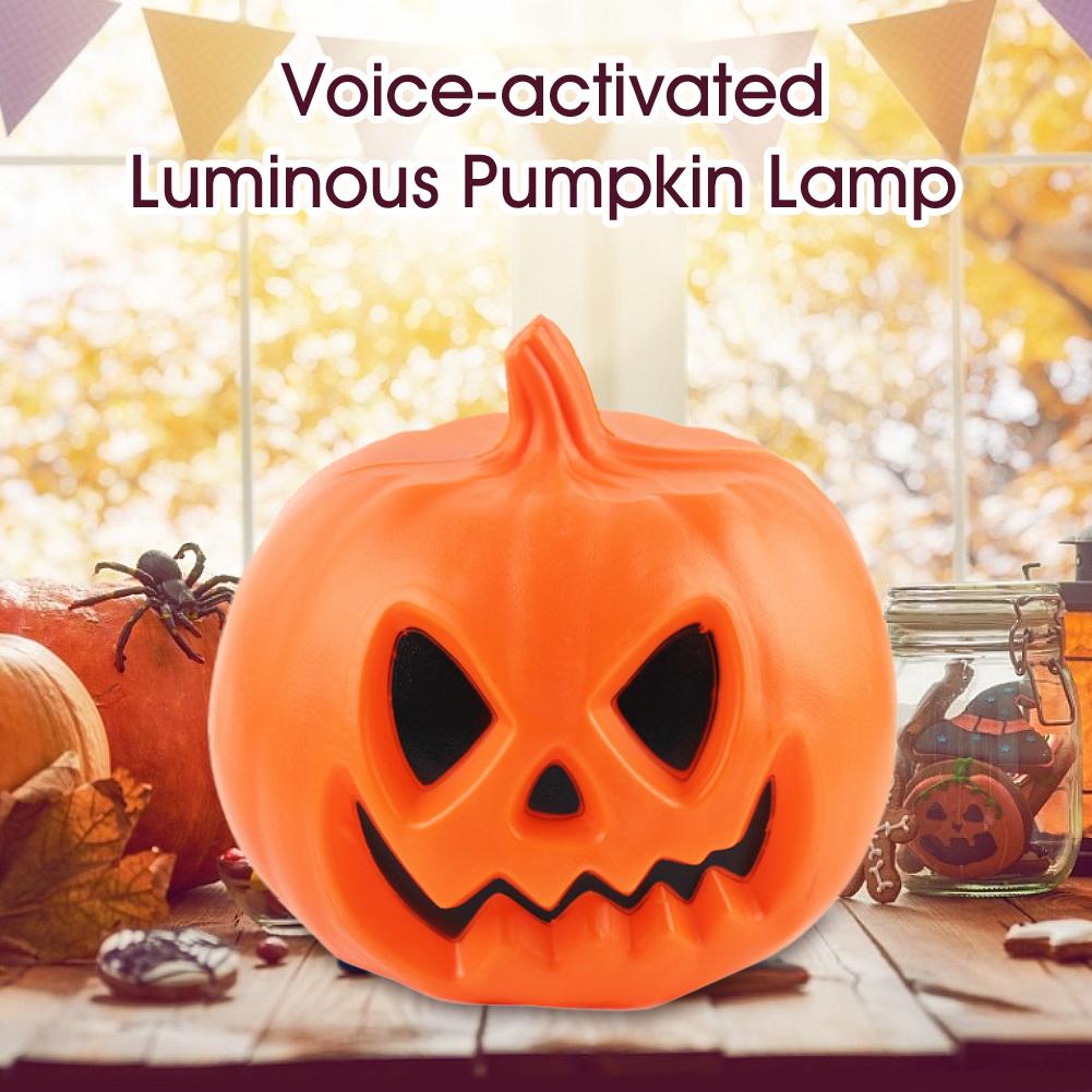 Halloween Kürbis Licht Intelligente Stimme-aktiviert Leuchtenden Kürbis Laterne Lampe Halloween Party Dekoration Ornamente Requisiten