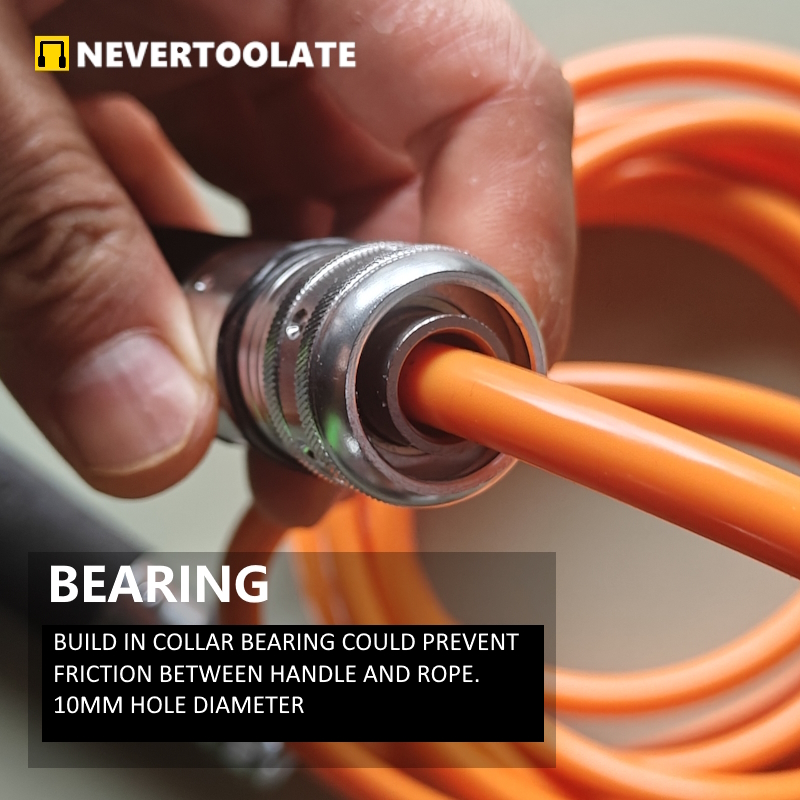 Corde à sauter lourde en PVC de 8mm d'épaisseur, 340 grammes, super longue, 3.2 mètres pour personnes hautes, poignée avec roulement à billes, fitness HIIT