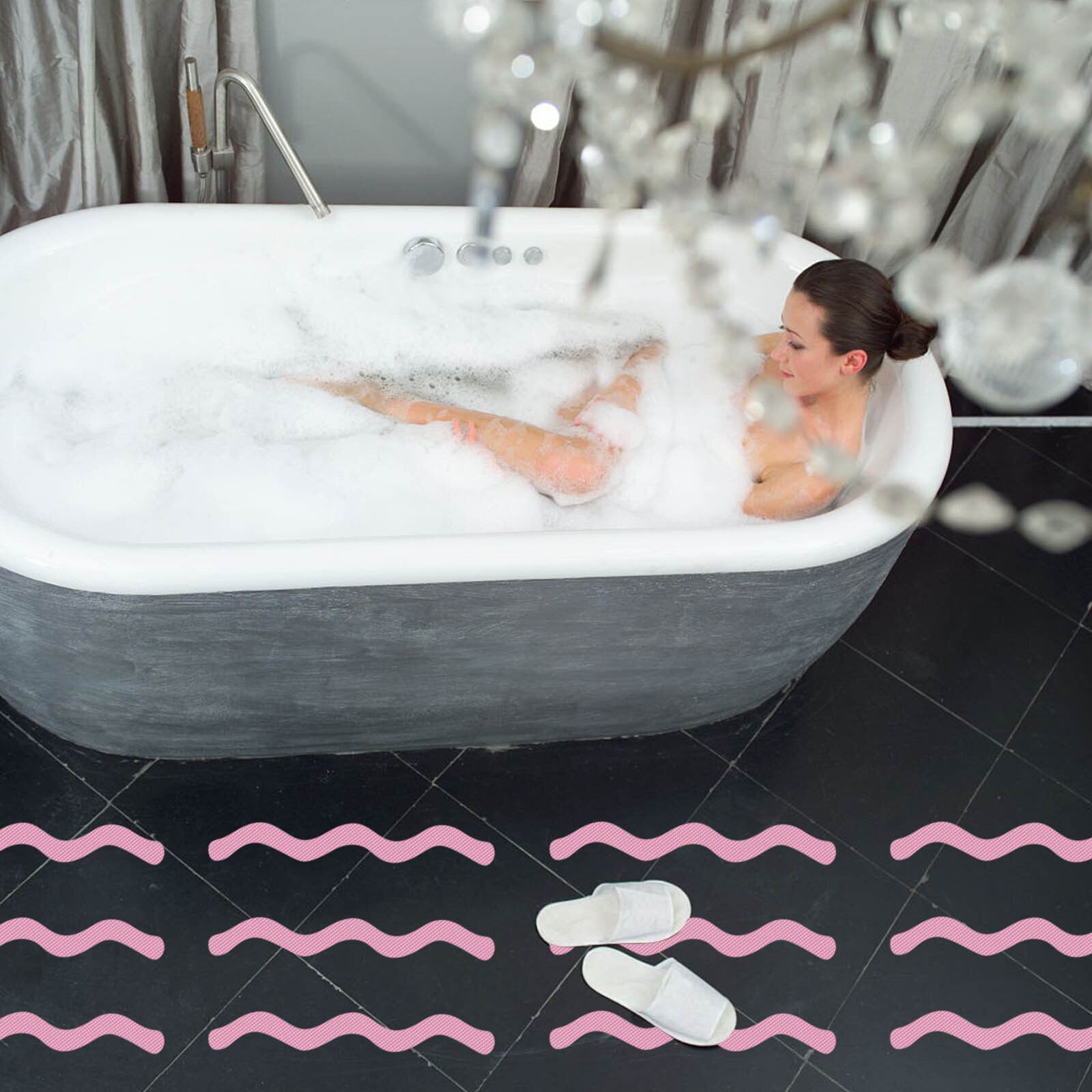 12 pcs banheira adesivos de banho antiderrapante adesivos de banho banheira de segurança chuveiro adesivos adesivos adesivos adesivos de banho de banheiro adesivo tapis de bain alfombra