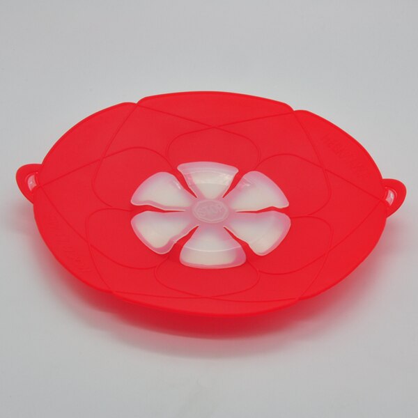 Multifunktionell silikonlock spillpropp anti-overflow grytlock 28.5cm diameter kök gadgers kokkärl lock redskap: Röd