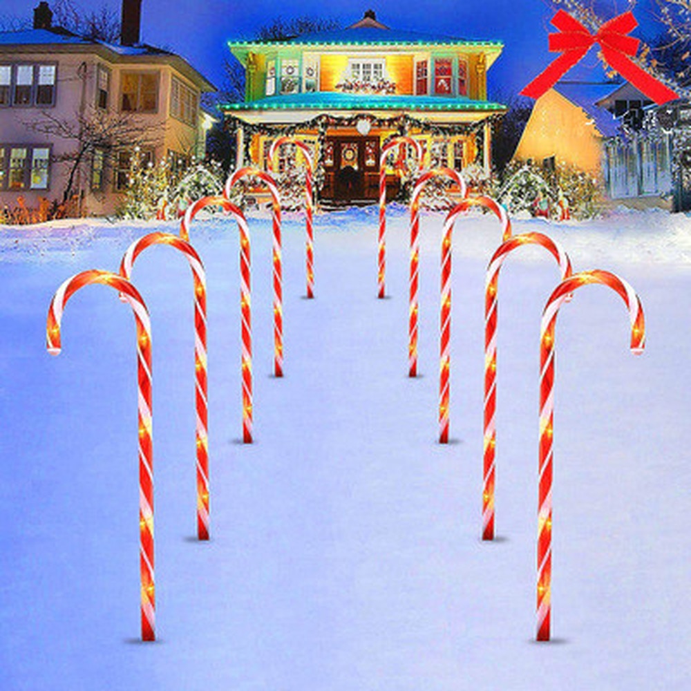 Usb Christmas Light Pathway Candy Cane Loopbrug Licht Aa Powered Straat Lamp Outdoor Tuin Yard Jaar Decoratie Lamp