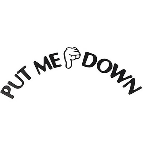 Grappig PUT ME DOWN Toilet Seat Sticker Teken Gebaar Hand Decal Badkamer Herinnering Te Reinigen Citaat Woord